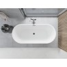 Mexen Yara freistehende gerillte Badewanne 170 x 75 cm, weiß/schwarz, Überlauf Gun Metal - 52861707575-95