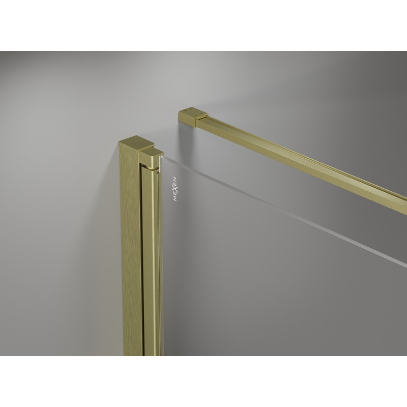 Mexen Mist-F Klapp-Duschkabine links 110 x 85 cm, transparent, gebürstet gold - 8A6T-110-085-55-00-L