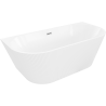 Mexen Oris freistehende, wandnahe, geriffelte Wanne 150 x 75 cm, weiß, Ablauf chrom - 52871507500-01