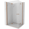 Mexen Mist-F Duo faltbare Duschkabine links 85 x 70 cm, transparent, gebürstetes Kupfer - 8A6-085L-070P-65-00