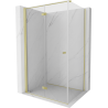 Mexen Mist-F Klapp-Duschkabine links 70 x 95 cm, transparent, gebürstetes Gold - 8A6T-070-095-55-00-L