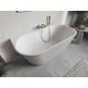 Mexen Oris freistehende Rillenwanne 150 x 75 cm, weiß, Überlauf gebürstetes Gold - 52871507500-55