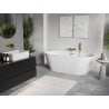 Mexen Oris freistehende geriffelte Wanne 150 x 75 cm, weiß, gold gebürsteter Überlauf - 52871507500-55