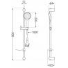 Mexen DF74 schwarzes Duschsystem zum Schieben - 785744582-70
