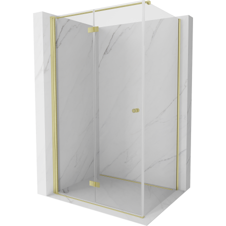 Mexen Mist-F faltbare Duschkabine links 85 x 110 cm, transparent, gold gebürstet - 8A6T-085-110-55-00-L