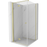Mexen Mist-F faltbare Duschkabine links 110 x 110 cm, transparent, gebürstetes Gold - 8A6T-110-110-55-00-L