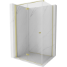 Mexen Mist-F klappbare Duschkabine links 80 x 120 cm, transparent, gebürstetes Gold - 8A6T-080-120-55-00-L