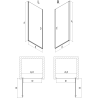 Mexen Mist-B Duschpendeltür 75 cm, transparent, schwarz - 8A2-075-000-70-00