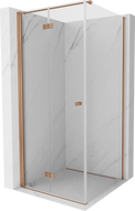 Mexen Mist-F klappbare Duschkabine links 70 x 70 cm, transparent, gebürstetes Kupfer - 8A6T-070-070-65-00-L