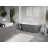 Mexen Oris freistehende, wandhängende, gerillte Badewanne 150 x 75 cm, weiß/grau, Überlauf weiß- 52871507562-20