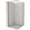 Mexen Mist-F klappbare Duschkabine links 75 x 75 cm, transparent, gebürstetes Kupfer - 8A6T-075-075-65-00-L