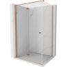 Mexen Mist-F klappbare Duschkabine links 80 x 75 cm, transparent, gebürstetes Kupfer - 8A6T-080-075-65-00-L