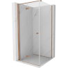 Mexen Mist-F klappbare Duschkabine links 80 x 80 cm, transparent, gebürstetes Kupfer - 8A6T-080-080-65-00-L