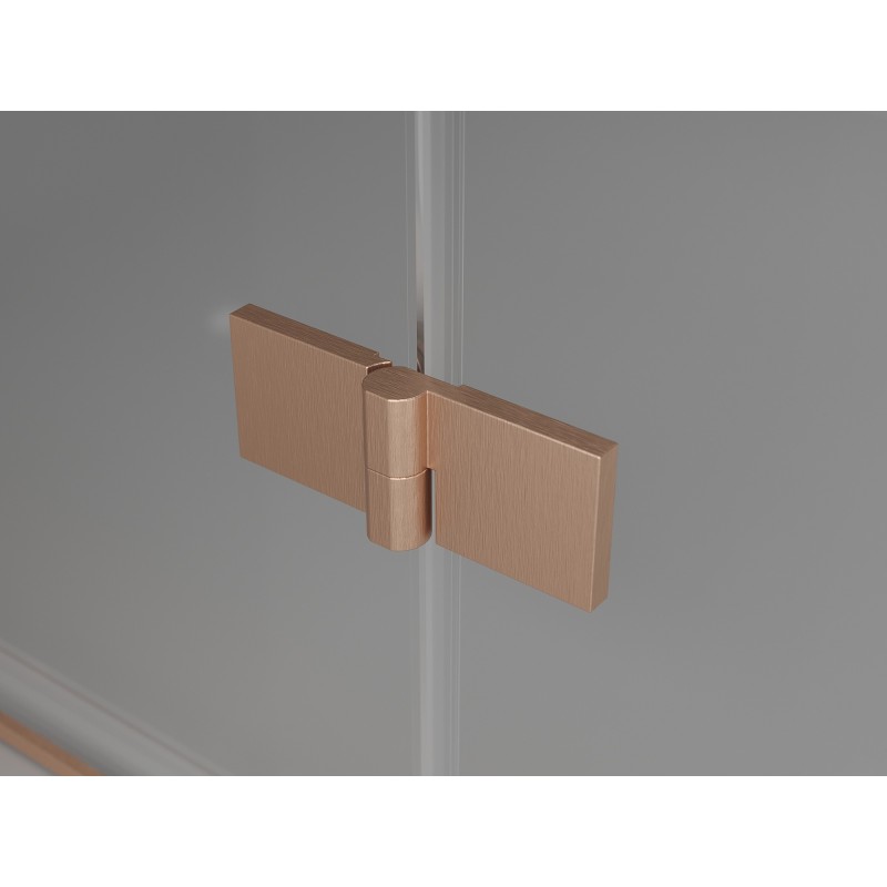 Mexen Mist-F klappbare Duschkabine links 120 x 85 cm, transparent, gebürstetes Kupfer - 8A6T-120-085-65-00-L