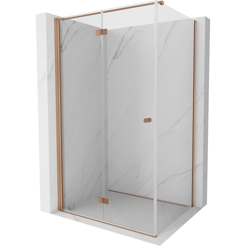Mexen Mist-F Faltduschkabine links 110 x 100 cm, transparent, gebürstetes Kupfer - 8A6T-110-100-65-00-L