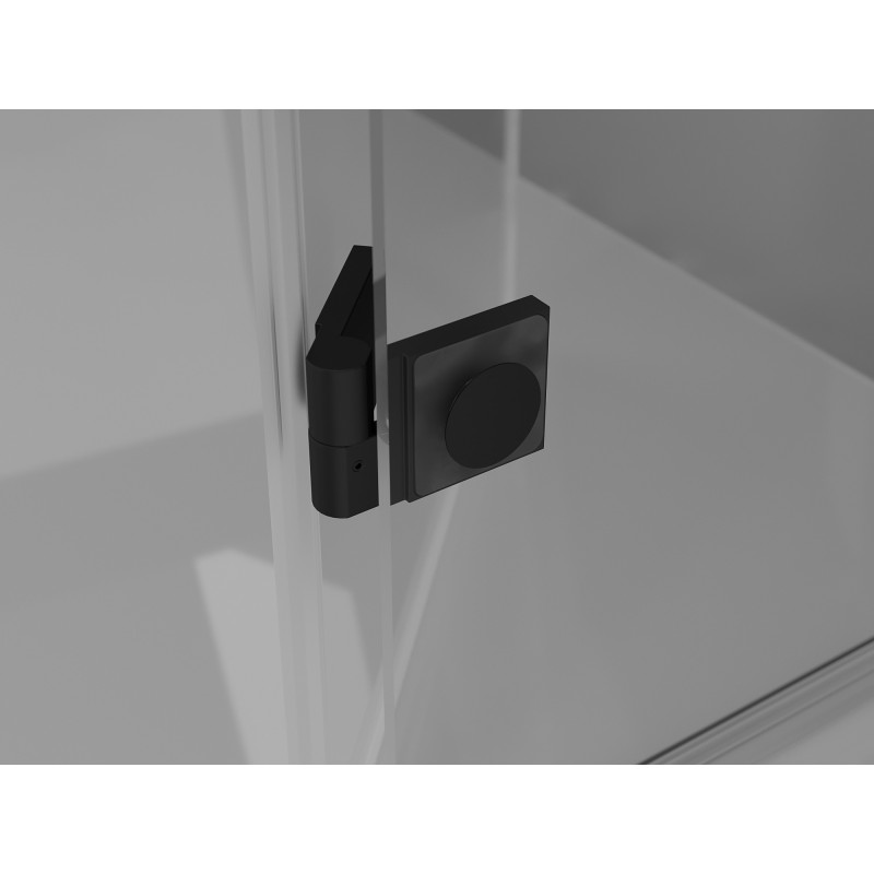 Mexen Mist-F klappbare Duschkabine links 120 x 80 cm, transparent, schwarz - 8A6T-120-080-70-00-L