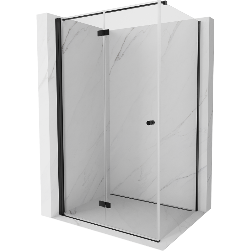 Mexen Mist-F Duschkabine klappbar links 80 x 100 cm, transparent, schwarz - 8A6T-080-100-70-00-L