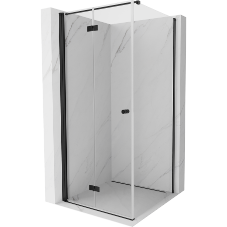 Mexen Mist-F Klappduschkabine links 120 x 120 cm, transparent, schwarz - 8A6T-120-120-70-00-L
