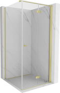Mexen Mist-F faltbare Duschkabine rechts 95 x 95 cm, transparent, gebürstetes Gold - 8A6T-095-095-55-00-P