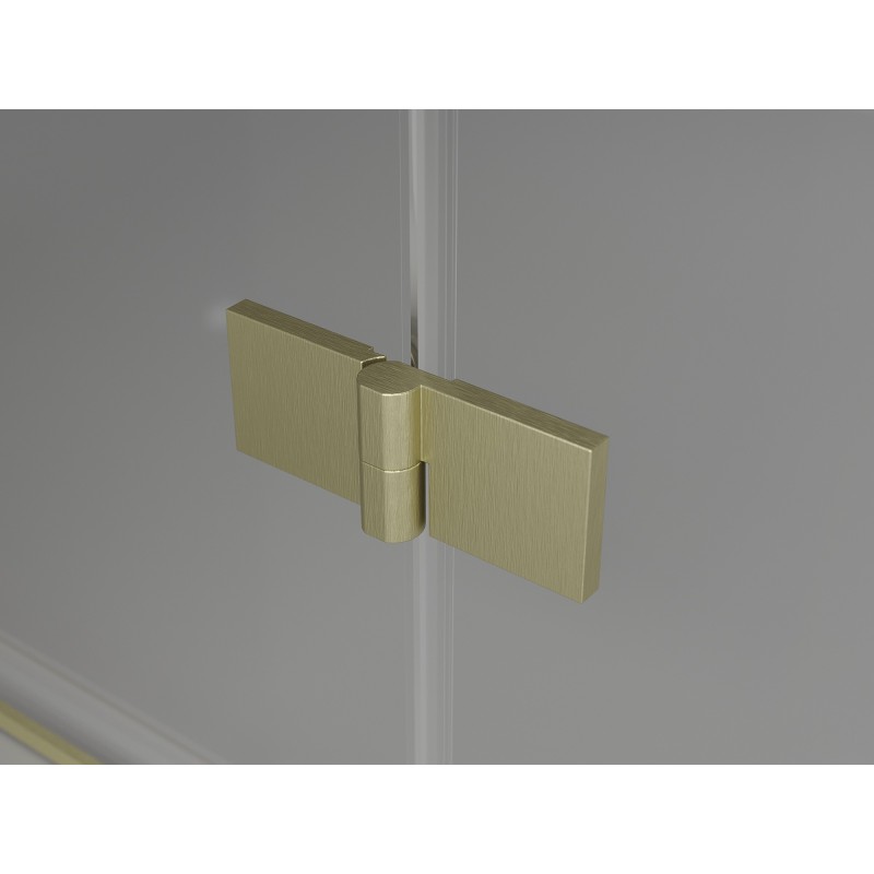 Mexen Mist-F Duschkabine klappbar rechts 70 x 100 cm, transparent, gebürstetes Gold - 8A6T-070-100-55-00-P