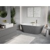 Mexen Oris freistehende, gerillte Wandbadewanne 150 x 75 cm, weiß/grau, Ablauf gold - 52871507562-50