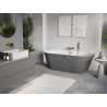 Mexen Oris freistehende wandnahe geriffelte Wanne 150 x 75 cm, weiß/grau, Überlauf gold gebürstet - 52871507562-55