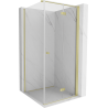 Mexen Mist-F Duschkabine klappbar rechts 100 x 100 cm, transparent, gebürstetes Gold - 8A6T-100-100-55-00-P