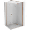 Mexen Mist-F faltbare Duschkabine rechts 80 x 70 cm, transparent, gebürstetes Kupfer - 8A6T-080-070-65-00-P