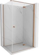 Mexen Mist-F Duschkabine klappbar rechts 75 x 80 cm, transparent, gebürstetes Kupfer - 8A6T-075-080-65-00-P