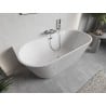 Mexen Oris freistehende, an der Wand montierte, gerillte Wanne 170 x 80 cm, weiß, Überlauf chrom - 52871708000-01
