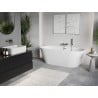 Mexen Oris freistehende, an der Wand montierte, gerillte Wanne 170 x 80 cm, weiß, Überlauf chrom - 52871708000-01