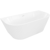 Mexen Oris freistehende wandnahe rillierte Badewanne 170 x 80 cm, weiß, weißer Überlauf - 52871708000-20