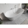 Mexen Oris freistehende wandnahe rillierte Badewanne 170 x 80 cm, weiß, weißer Überlauf - 52871708000-20