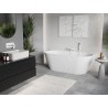 Mexen Oris freistehende wandnahe rillierte Badewanne 170 x 80 cm, weiß, weißer Überlauf - 52871708000-20