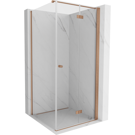 Mexen Mist-F faltbare Duschkabine rechts 85 x 85 cm, transparent, gebürstetes Kupfer - 8A6T-085-085-65-00-P