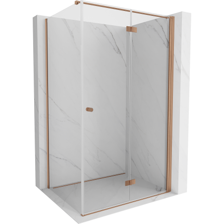 Mexen Mist-F klappbare Duschkabine rechts 75 x 90 cm, transparent, gebürstetes Kupfer - 8A6T-075-090-65-00-P