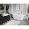 Mexen Oris freistehende wandstehende Wanne geriffelt 170 x 80 cm, weiß, Überlauf Roségold - 52871708000-60