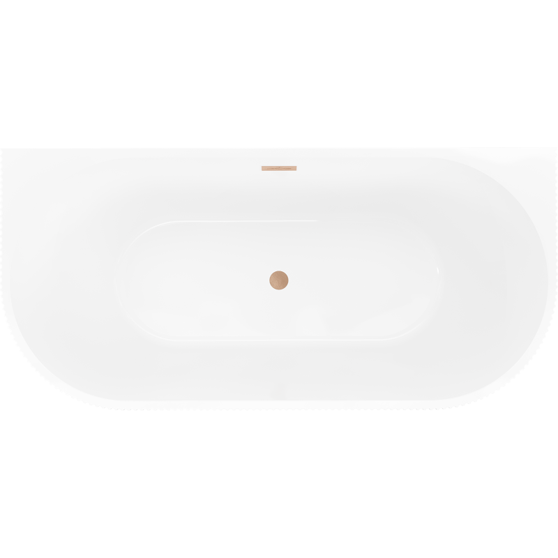 Mexen Oris freistehende gerillte Wandwanne 170 x 80 cm, weiß, Überlauf gebürstetes Kupfer - 52871708000-65