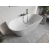 Mexen Oris freistehende, an der Wand befestigte, gerillte Badewanne 170 x 80 cm, weiß, gun gray gebürstet - 52871708000-66