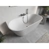 Mexen Oris freistehende wandstehende gerillte Wanne 170 x 80 cm, weiß, Überlauf Gun Metal - 52871708000-95