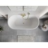 Mexen Oris freistehende, gerillte Wanne an der Wand 170 x 80 cm, weiß/grau, Überlauf gold - 52871708062-50