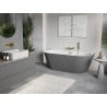 Mexen Oris freistehende, gerillte Wanne an der Wand 170 x 80 cm, weiß/grau, Überlauf gold - 52871708062-50