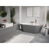 Mexen Oris freistehende Wandbadewanne geriffelt 170 x 80 cm, weiß/grau, Überlauf Roségold - 52871708062-60
