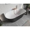 Mexen Oris freistehende geriffelte Wandwanne 170 x 80 cm, weiß/grau, Überlauf aus gebürstetem Kupfer - 52871708062-65