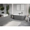 Mexen Oris freistehende, gerippte Wanne an der Wand 170 x 80 cm, weiß/grau, schwarzer Überlauf - 52871708062-70