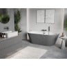 Mexen Oris freistehende, wandhängende, gerillte Wanne 170 x 80 cm, weiß/grau, Überlauf Gun Metal - 52871708062-95