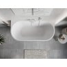Mexen Oris freistehende gerillte Wanne 170 x 80 cm, weiß/schwarz, weißer Überlauf - 52871708075-20