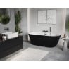 Mexen Oris freistehende, gerippte Wandbadewanne 170 x 80 cm, weiß/schwarz, Überlauf Gun Metal - 52871708075-95