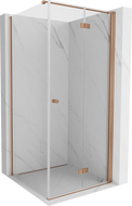 Mexen Mist-F faltbare Duschkabine rechts 100 x 100 cm, transparent, gebürstetes Kupfer - 8A6T-100-100-65-00-P