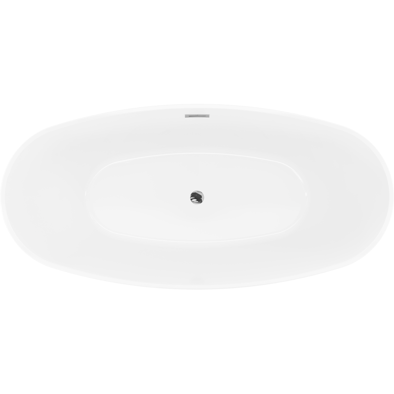 Mexen Lira freistehende Badewanne Muster 170 x 80 cm, weiß/schwarz, Überlauf Chrom - 52831708075-01